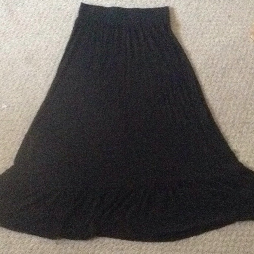 A black long comfortable skirt